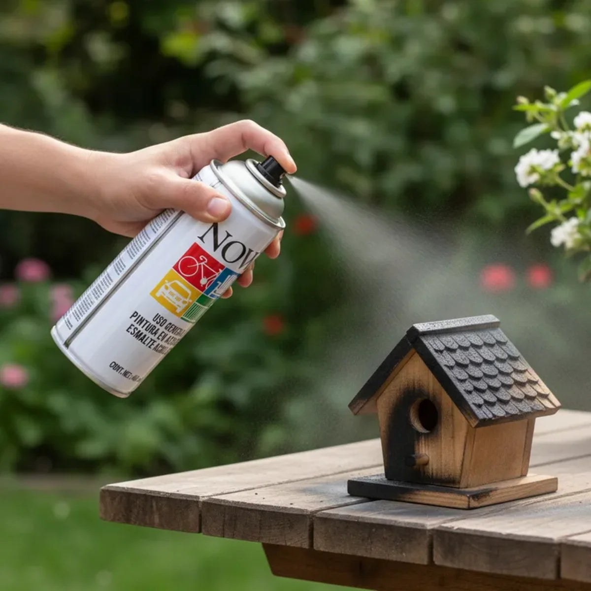 Pintura spray acrílico Sherwin Williams Now 400 ml, pintura de secado rápido y alto poder cubriente para metal, madera y plástico.