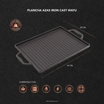 Plancha Wayu de hierro fundido con asas para parrilla
