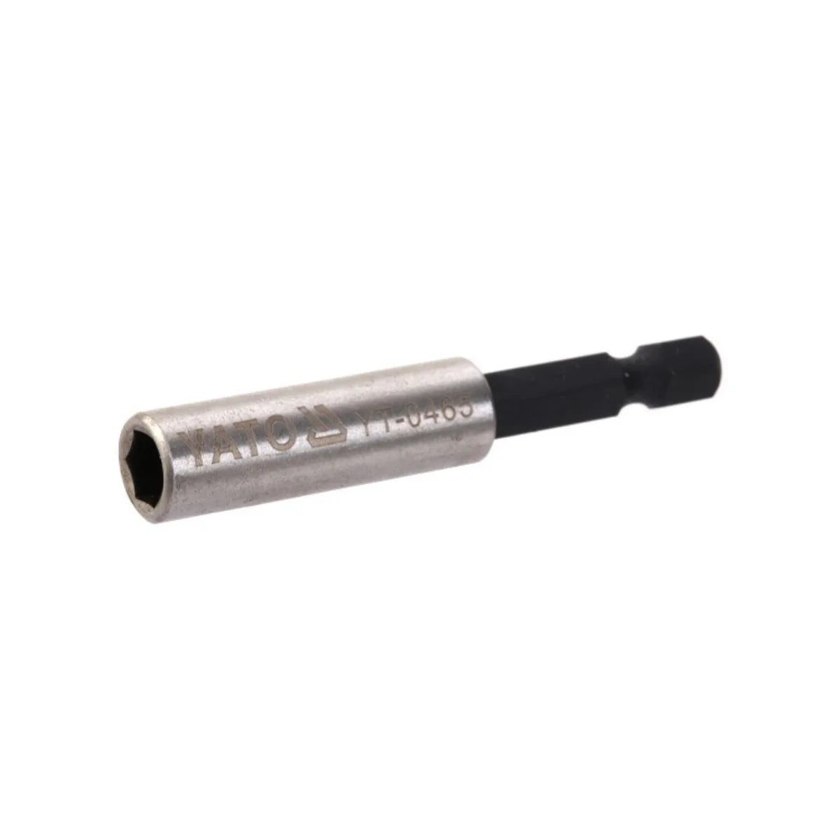 Portapunta magnético marca YATO modelo YT-0465 de 60mm fabricado en acero inoxidable para taladros y atornilladores.