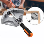 Prensa esquinera profesional marca Flovi, apertura 68mm, fabricada en aluminio para uniones de madera en 90 grados.