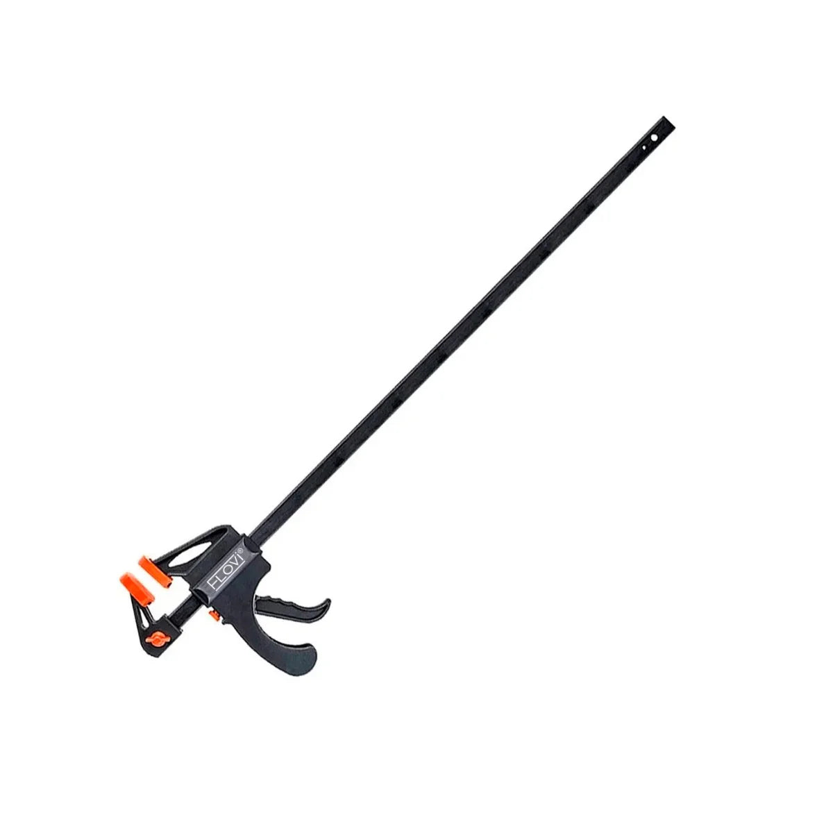 Prensa sargento marca Flovi de 75 cm (30") con sistema de ajuste rápido monomanual para carpintería.