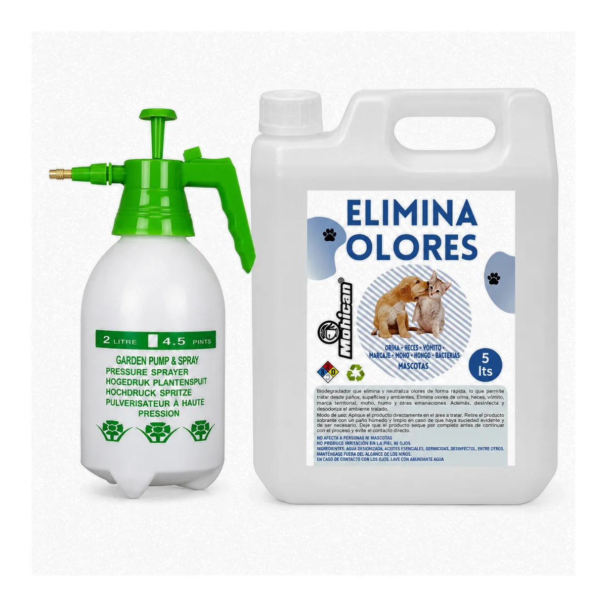Kit Eliminador De Olores 5lts Menta + Fumigador 2lts Mohican