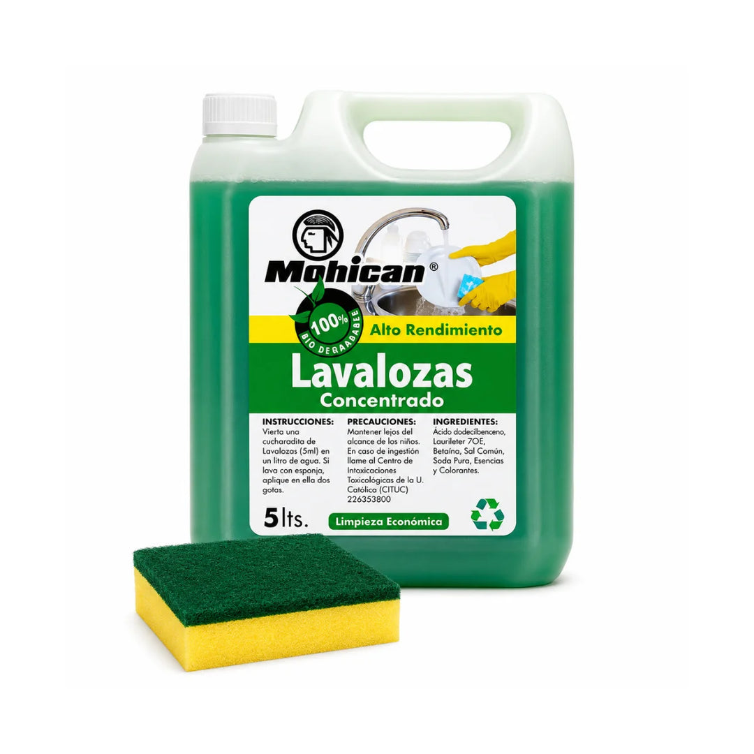 Kit lavaloza concentrado Mohican 5 litros con esponja abrasiva