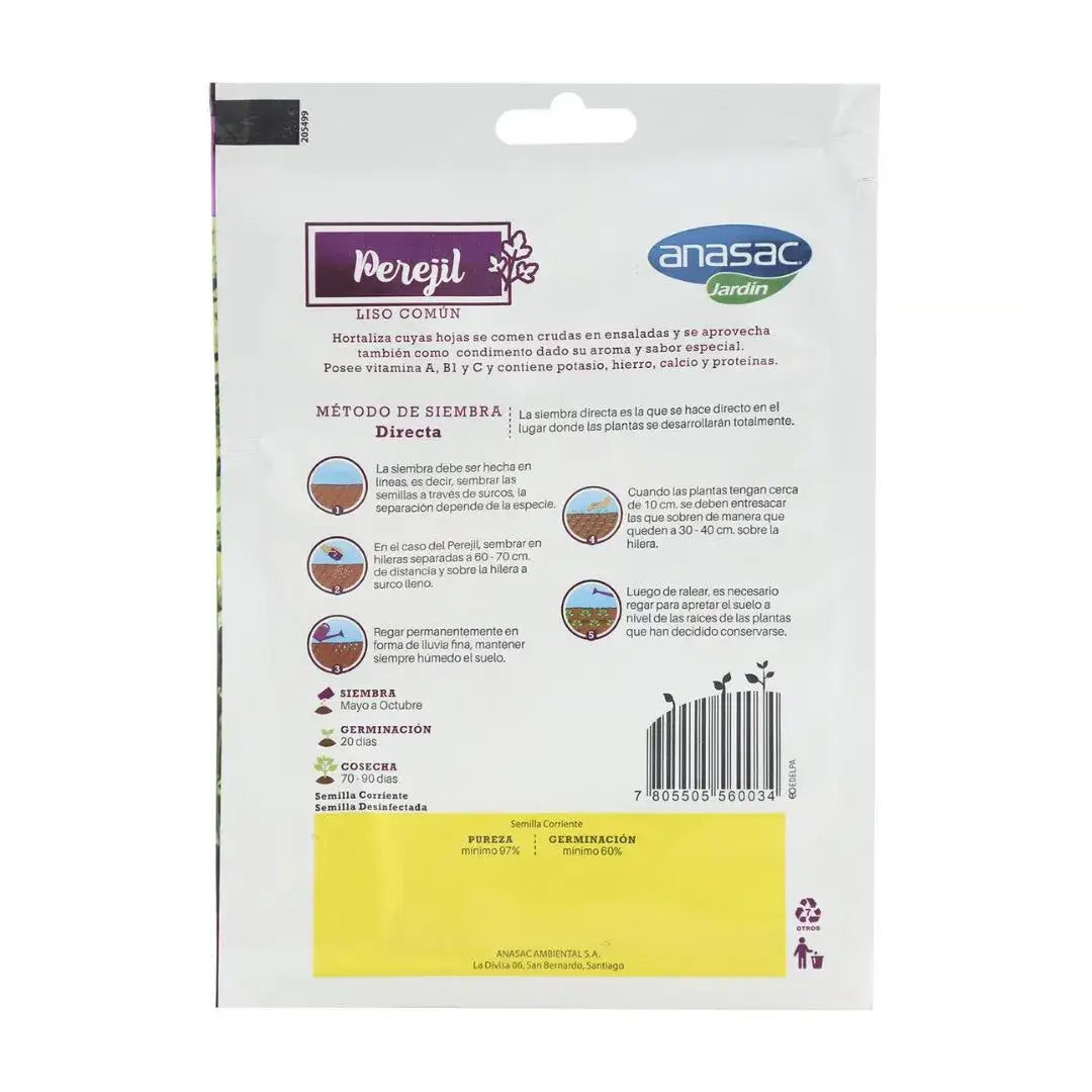 Semilla Perejil Anasac (5gr) - Cultiva perejil fresco en tu hogar