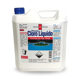 Bidón de 5 litros de Cloro Líquido para Piscinas Química Universal.