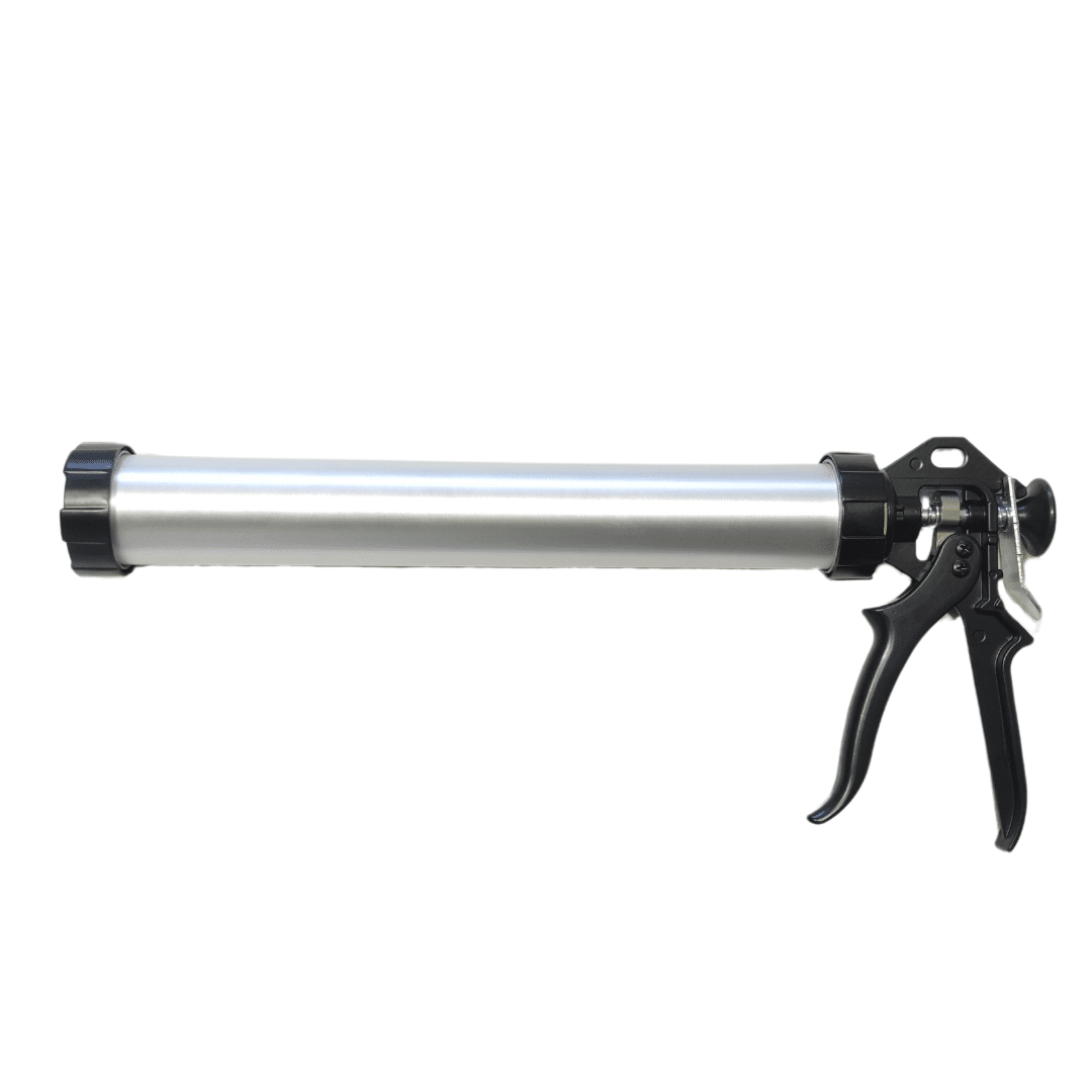 Pistola calafatera aluminio Rayun 600ml, sellado preciso.