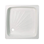Receptáculo de ducha cuadrado blanco de 70x70 cm de acero esmaltado.