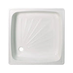 Receptáculo de ducha de acero esmaltado Taumm 80x80 cm en color blanco.