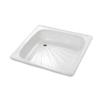 Receptáculo de ducha de acero esmaltado Taumm 80x80 cm en color blanco.