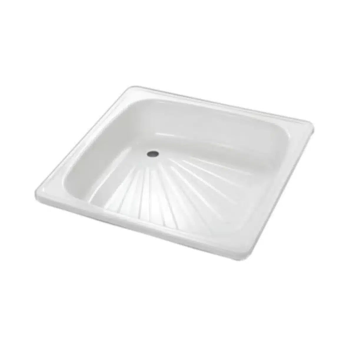 Receptáculo de ducha de acero esmaltado Taumm 80x80 cm en color blanco.