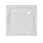 Receptáculo de ducha de acero esmaltado Taumm 80x80 cm en color blanco.