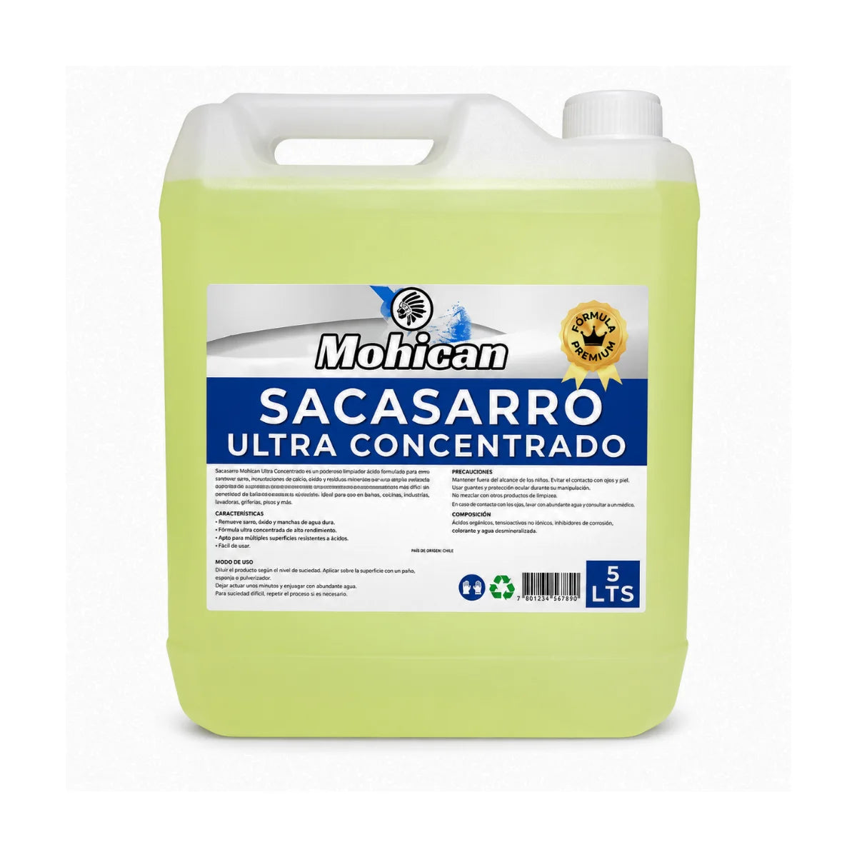 Saca sarro ultra concentrado Mohican de 5 litros con ácido fosfórico