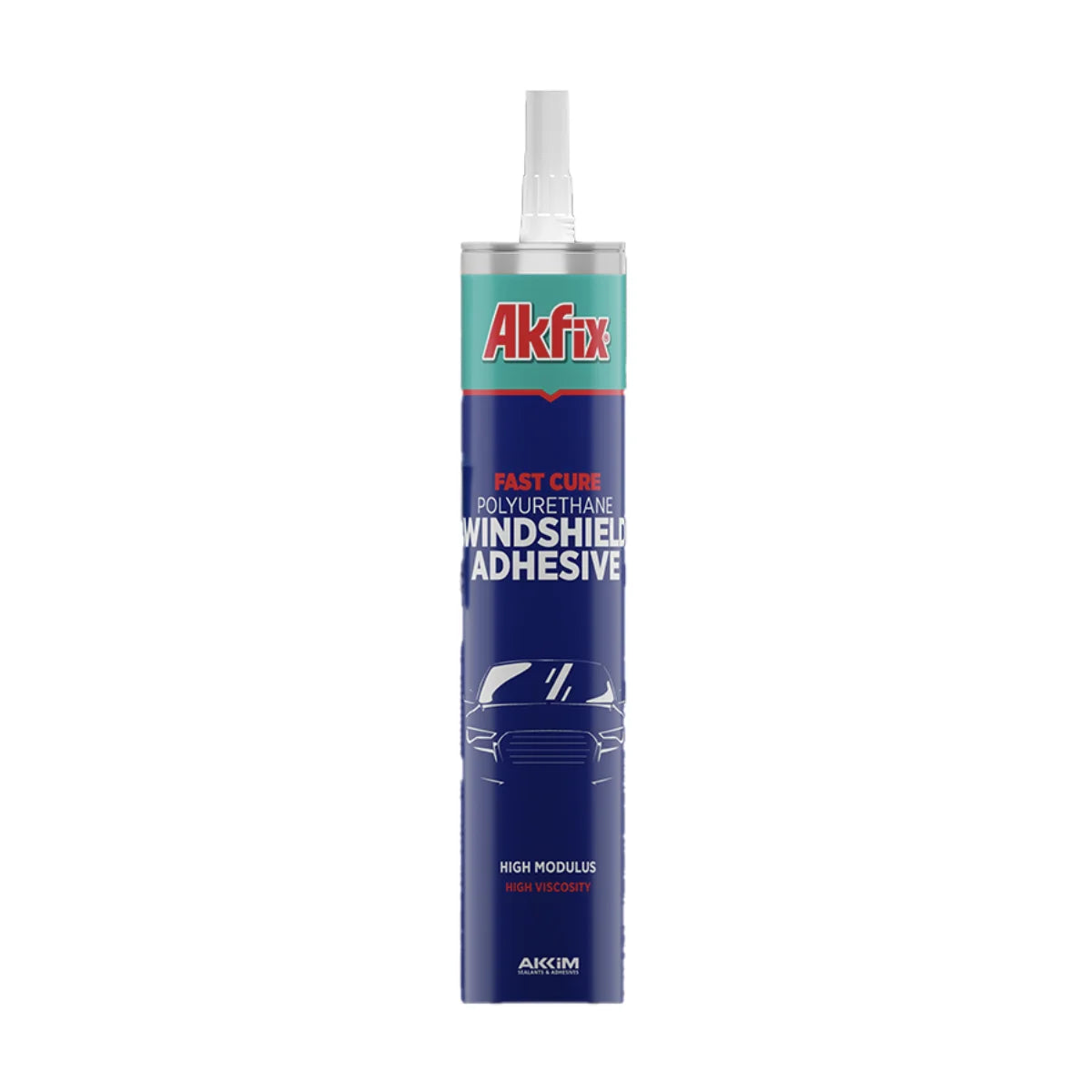 Adhesivo de parabrisas poliuretano Akfix Fast Cure, alto módulo, para lunas de automóviles, repintable y con alta resistencia inicial.