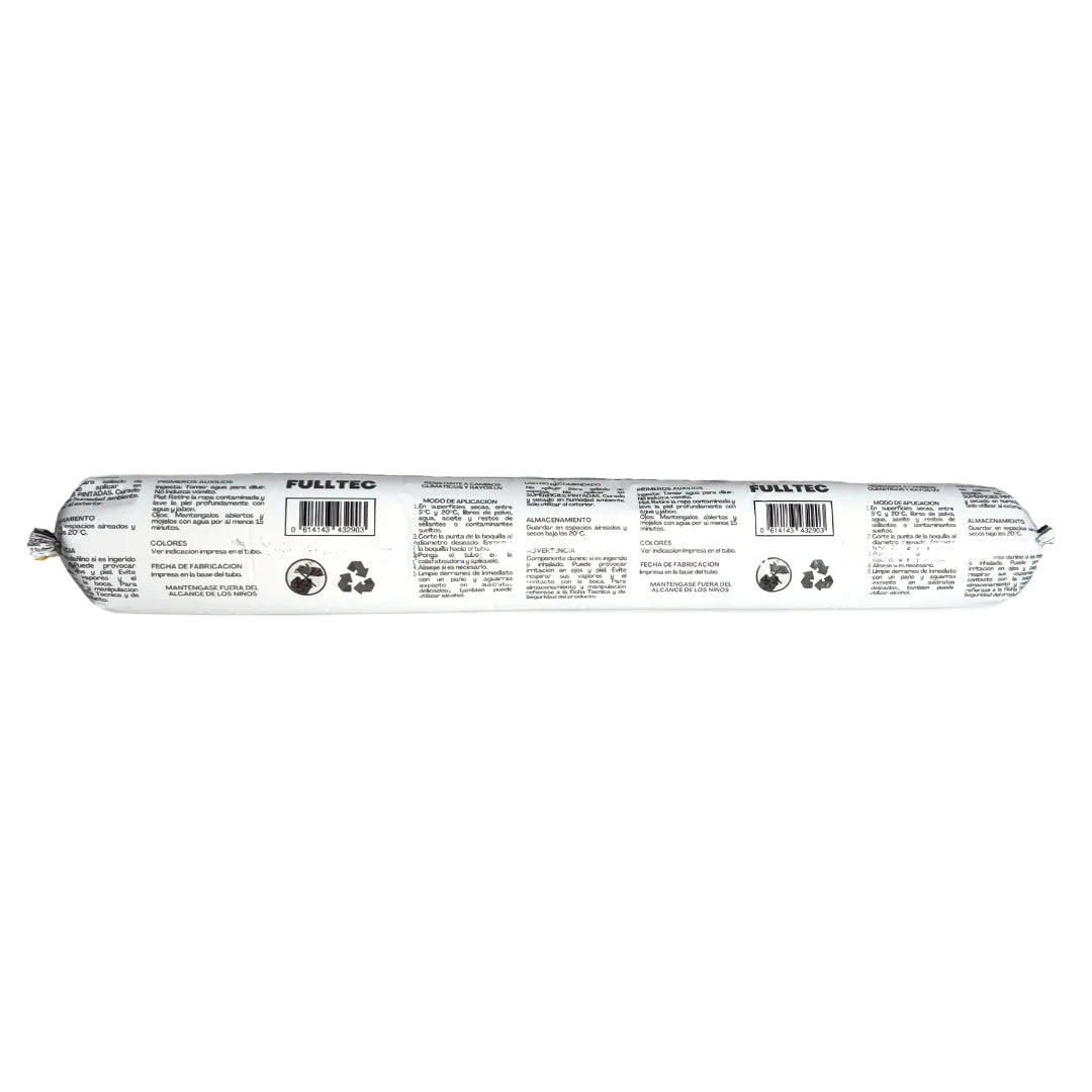 Sello poliuretano 600 ml fulltec, resistente a la intemperie y UV, para sellado elástico de juntas en hormigón y metal.