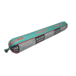 Silicona climática Sellomac color negro en formato salchichón para sellado de fachadas de vidrio y metal.