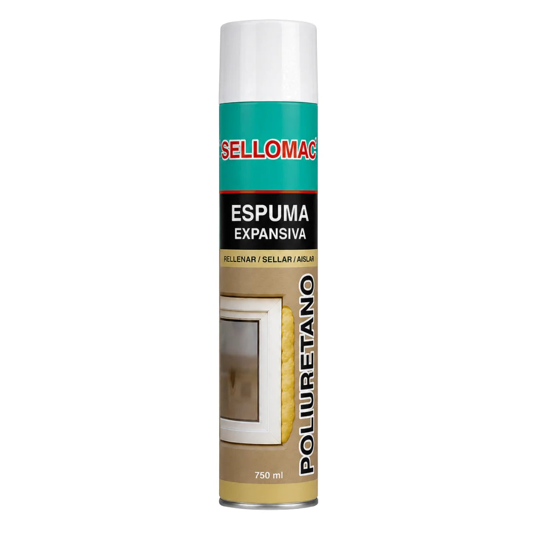Espuma expansiva de poliuretano Sellomac de 750 ml con tubo aplicador