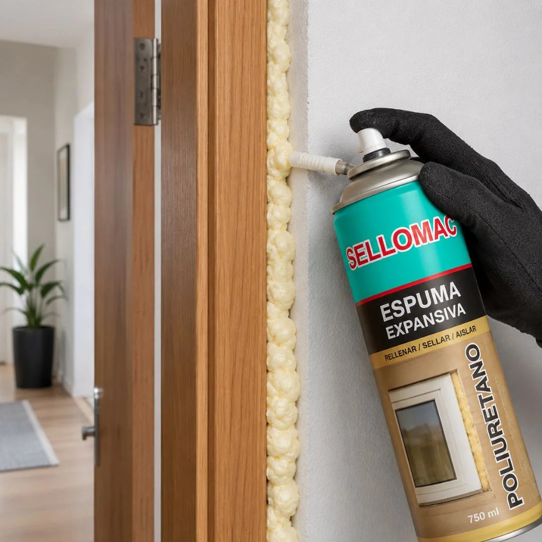 Espuma expansiva de poliuretano Sellomac de 750 ml con tubo aplicador