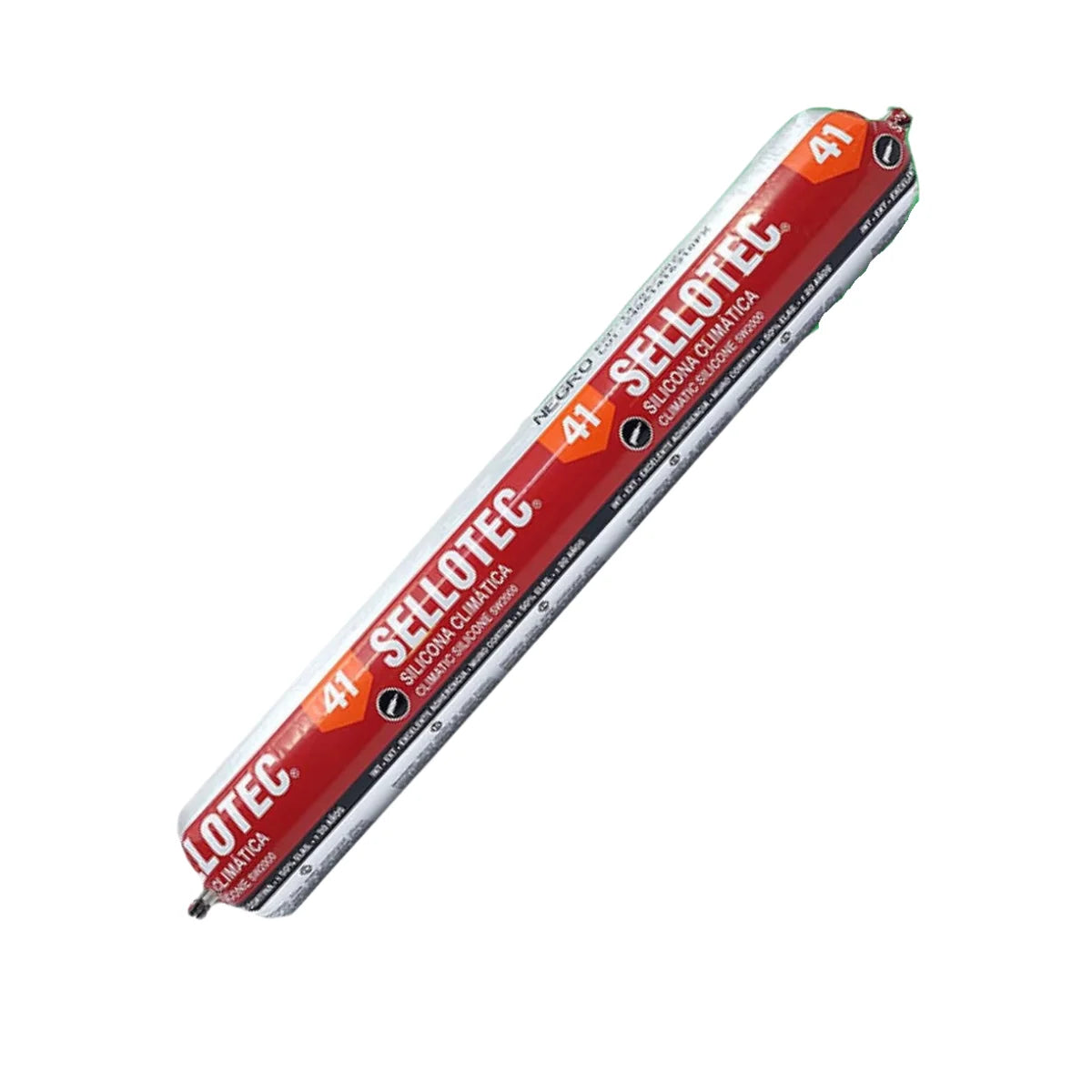 Cartucho de 600 ml de Silicona Climática Sellotec 41 de color negro para sellado de alto rendimiento.