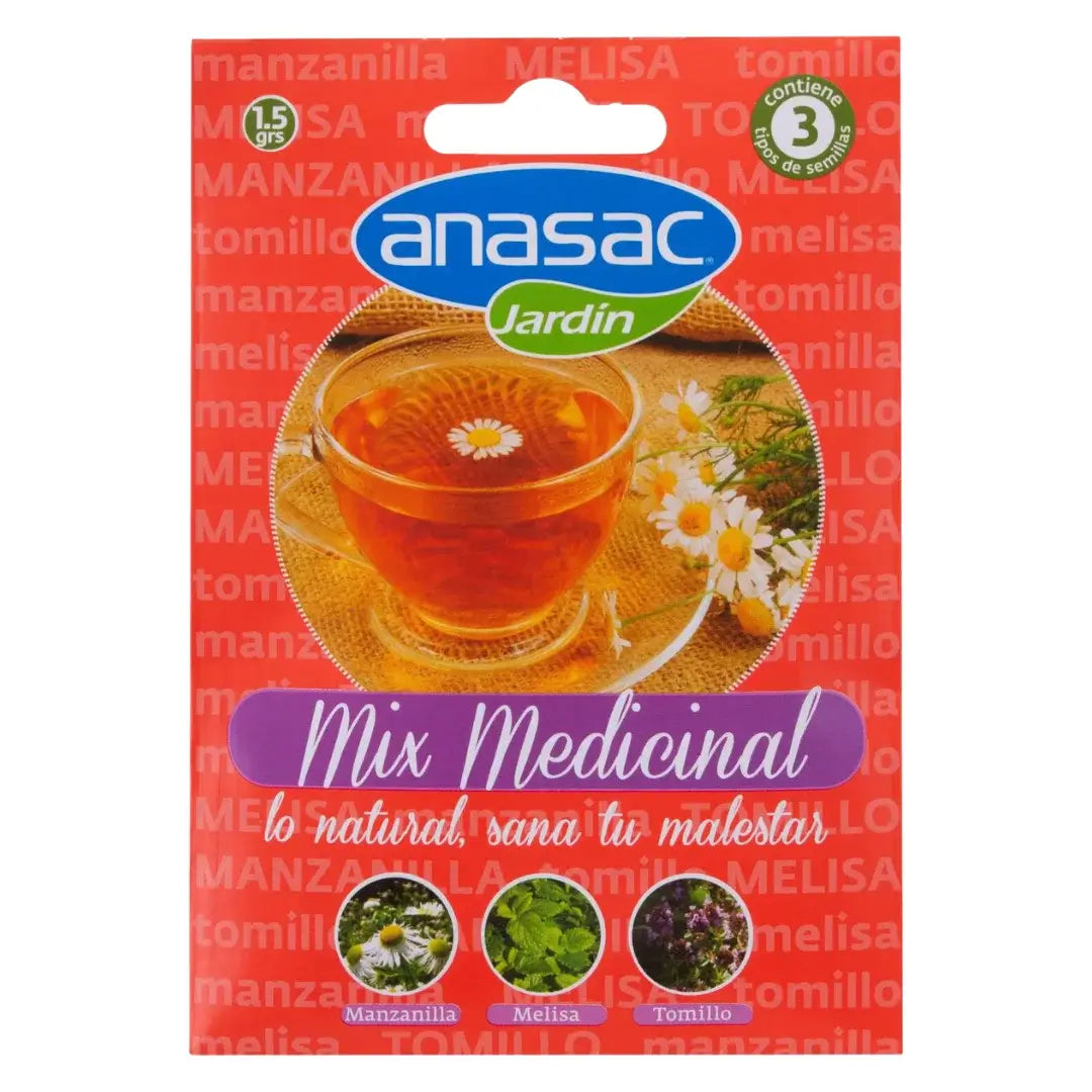 semillas mix medicinales Anasac con Manzanilla, Melisa y Tomillo.