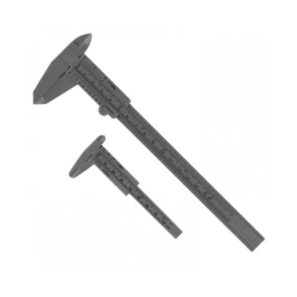 Set de 2 Pie de Metro Calibrador (vernier) fabricados en plástico, uno de 9 pulgadas y otro de 4 pulgadas.