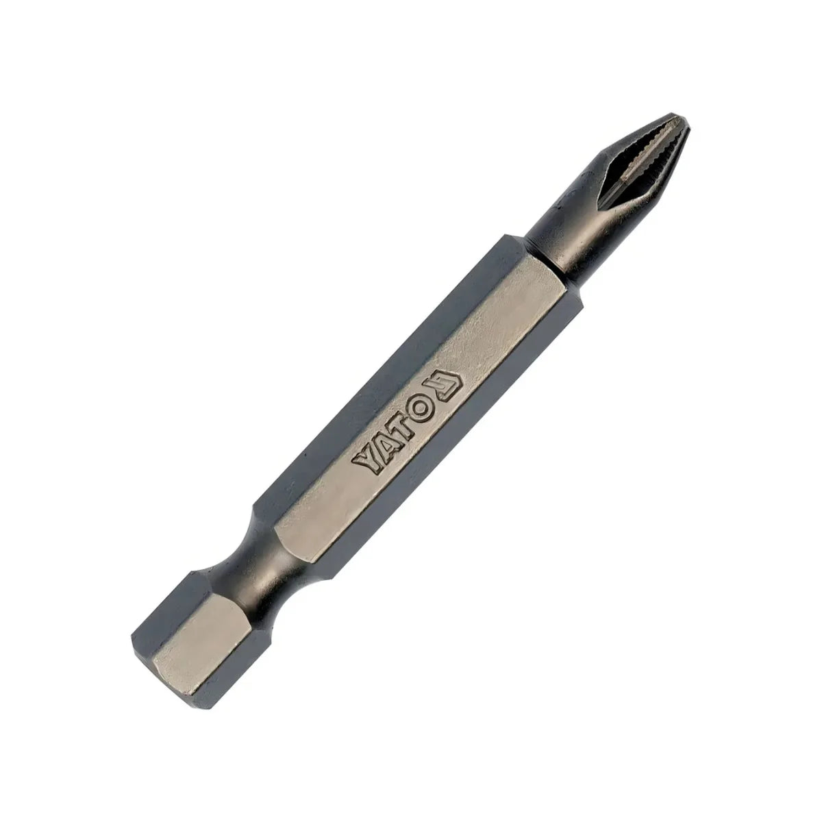 Pack de 10 puntas Phillips PH2 marca YATO modelo YT-04782, acero S2 de alta resistencia con sistema antideslizante para atornillador.