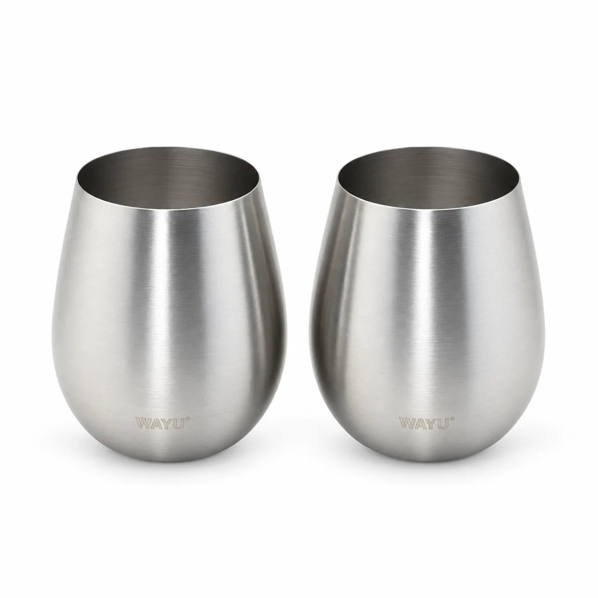 Set de 2 vasos metálicos plateados de 500 ml Wayu