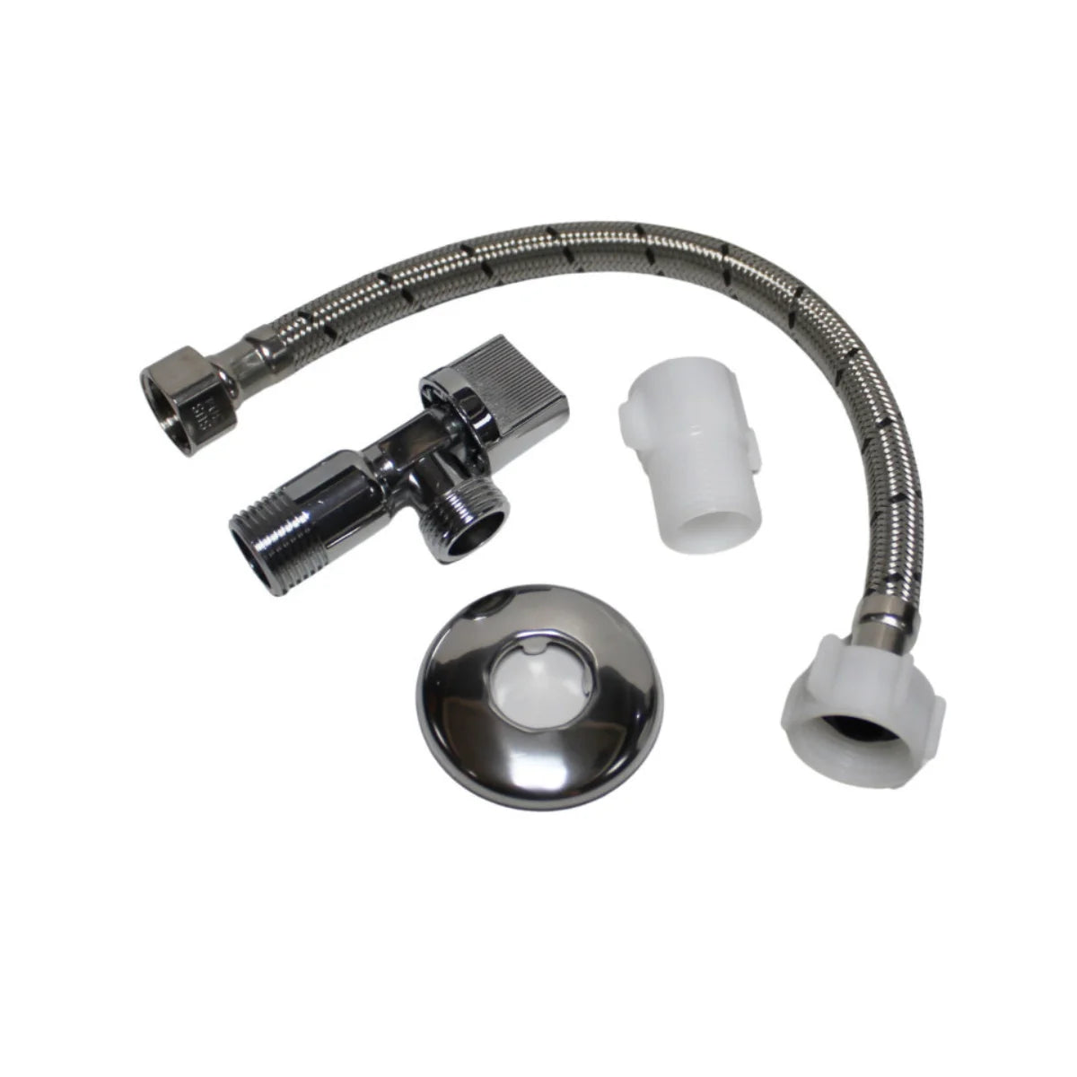 Kit Llave Angular Con Flexible 30cm Y Adaptador Grifix
