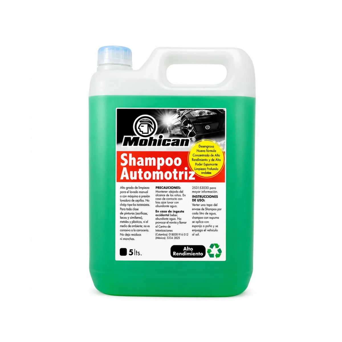 Shampoo para autos Mohican bidón de 5 litros concentrado