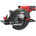 Sierra circular inalámbrica marca Yato 18V, tecnología Brushless, modelo YT-8281185, 6150 RPM con batería de 4Ah