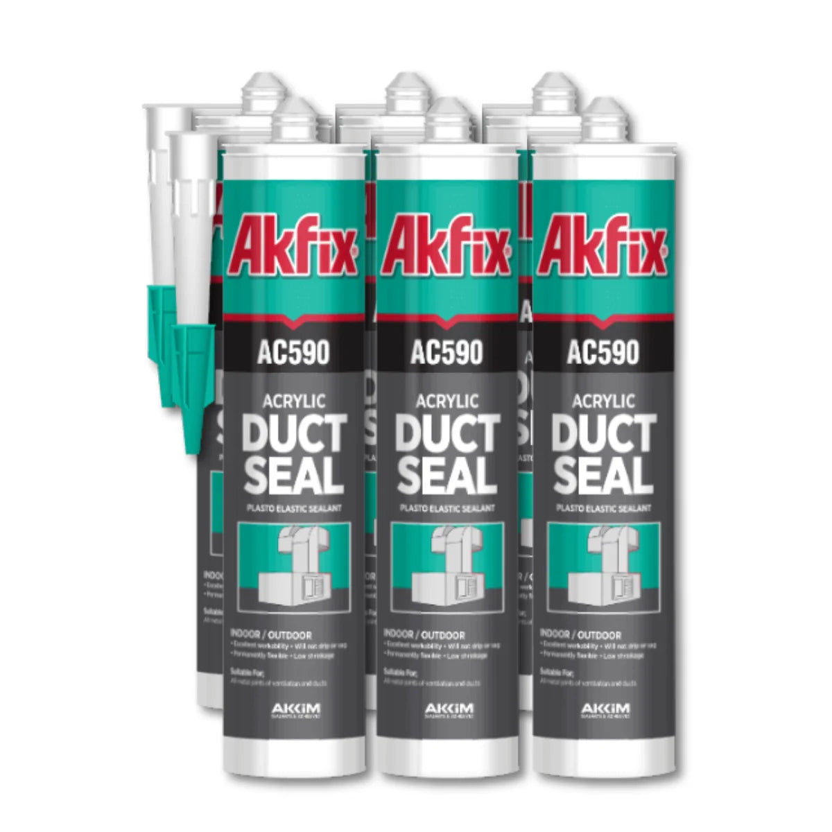 Sellador hojalateria Silicona monocomponente Akfix de curado acético para uniones metálicas, con alta elasticidad y resistencia a la intemperie.