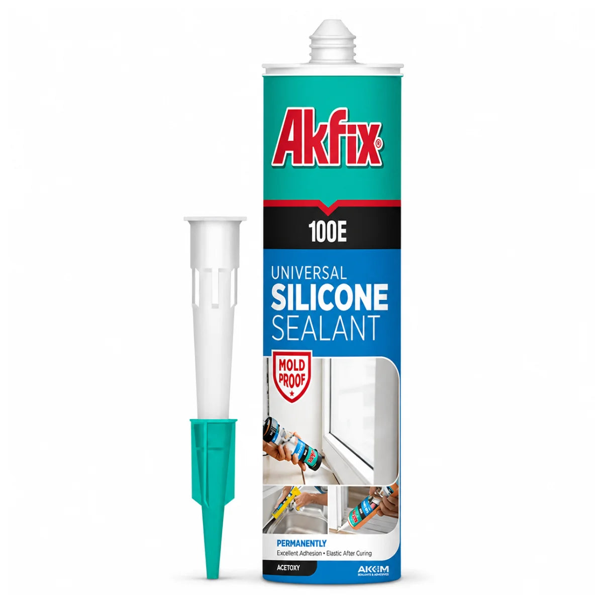 Silicona universal acética Akfix 100E de 280 ml