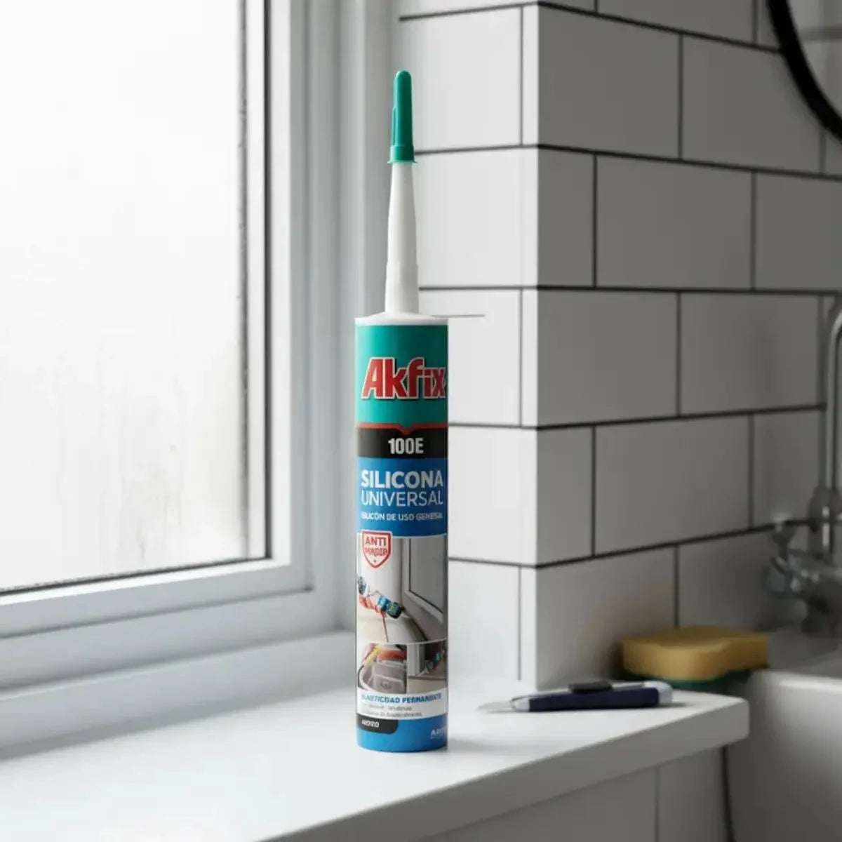 Silicona universal acética Akfix 100E de 280 ml