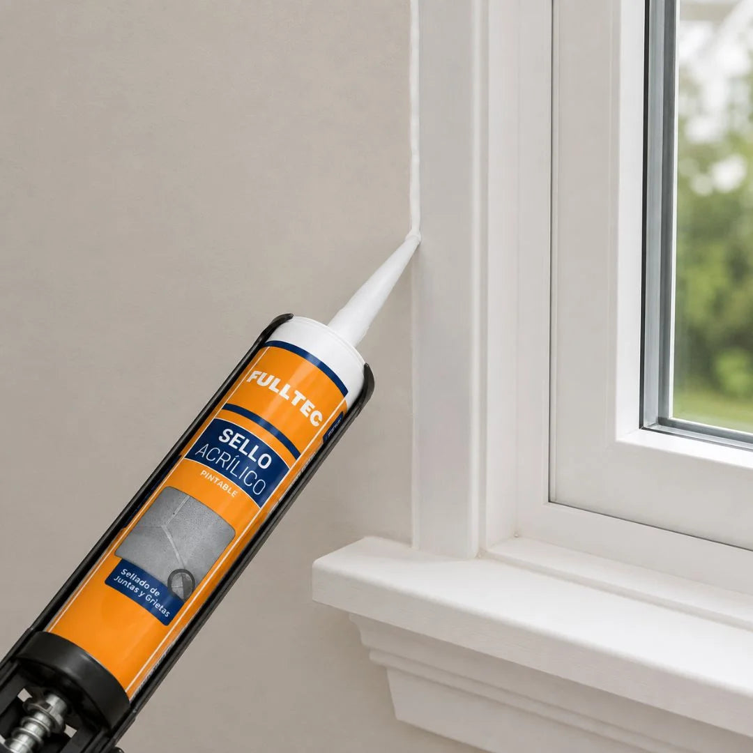 Sellador de silicona acrílica monocomponente de 290 ml fulltec
