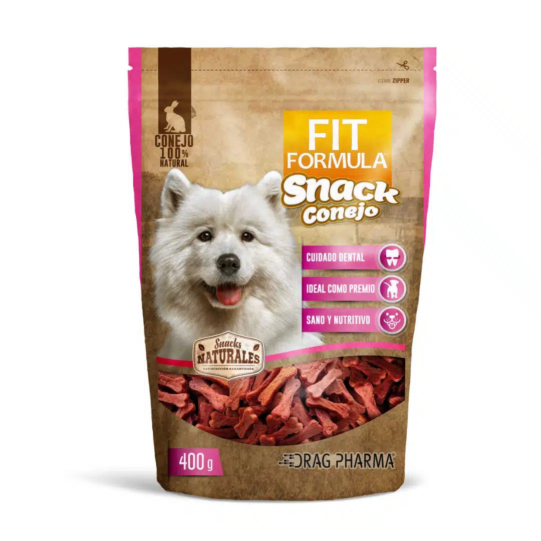 Snack para perros sabor conejo Fit Formula en bolsa 400 gramos