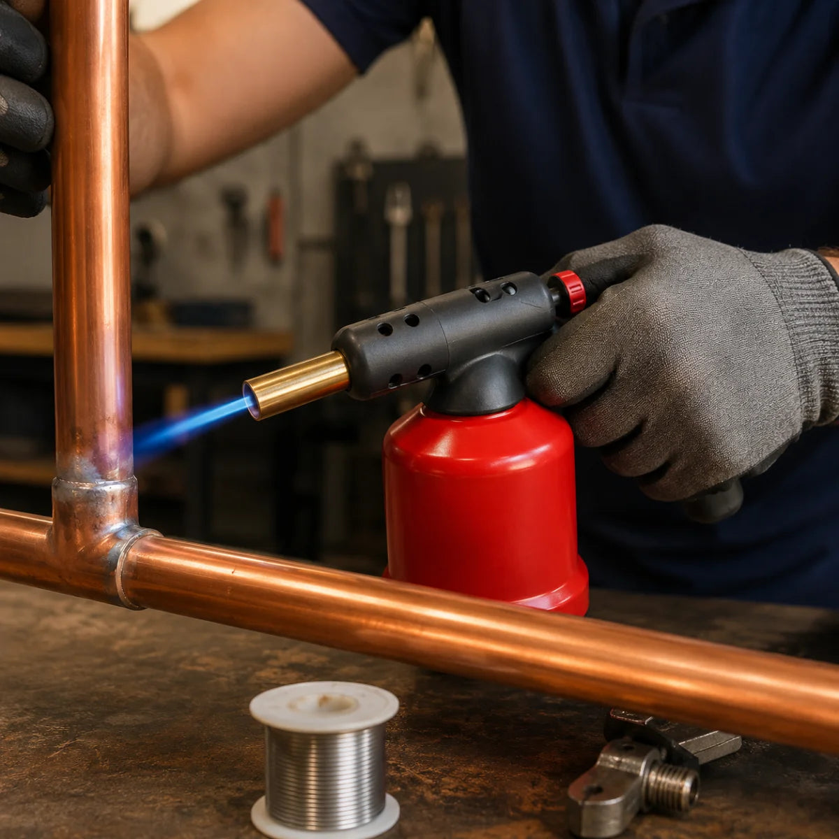 Soplete Gas Butano PG900 con Chispero Piezoeléctrico Providus para soldadura y gasfitería