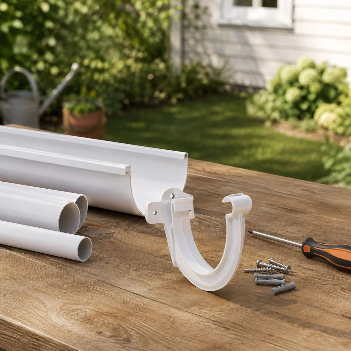 Soporte de PVC blanco Mohican de 110 mm para canaleta de aguas lluvias