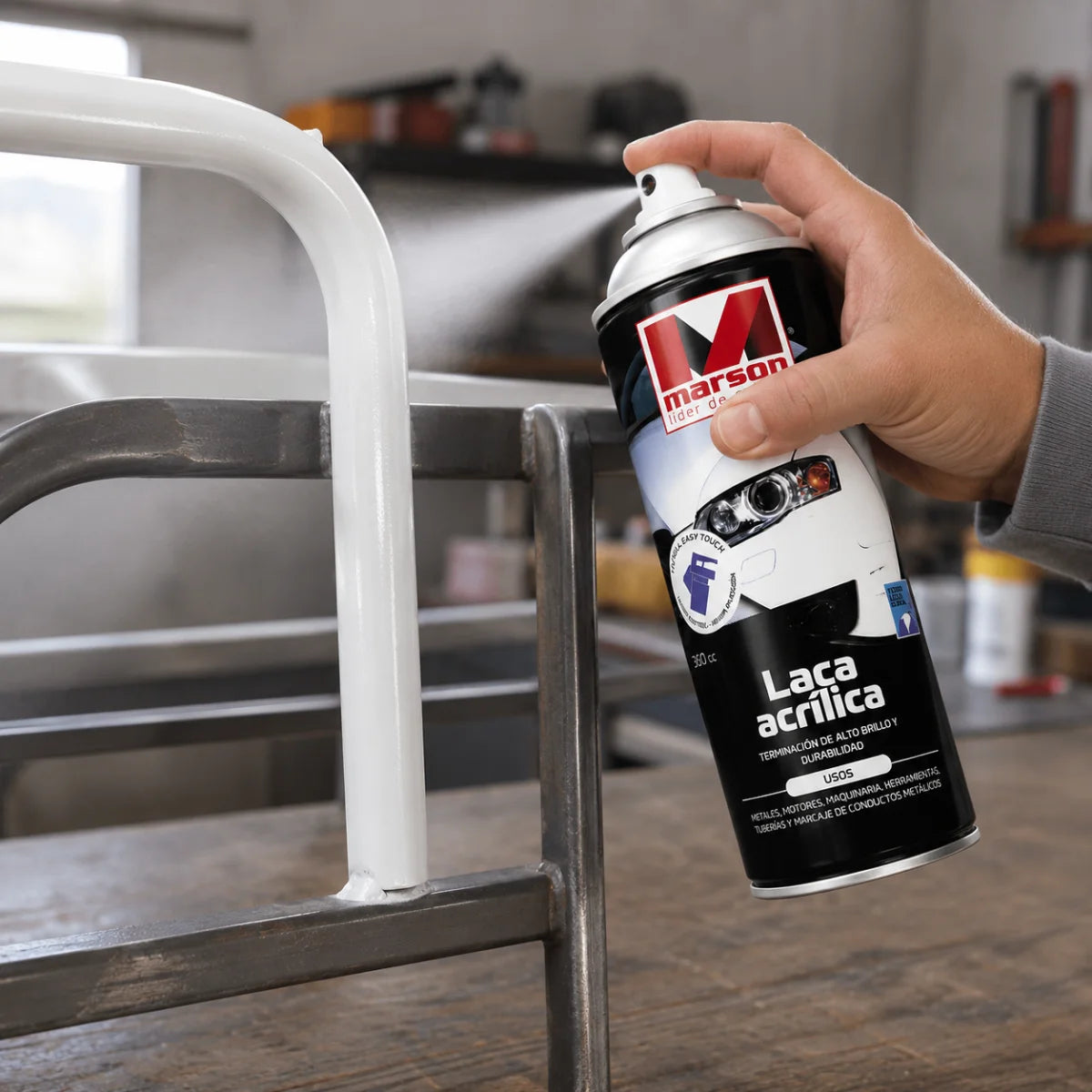 Spray Laca Acrílica Blanco Brillante 360 cc Marson Sherwin Williams