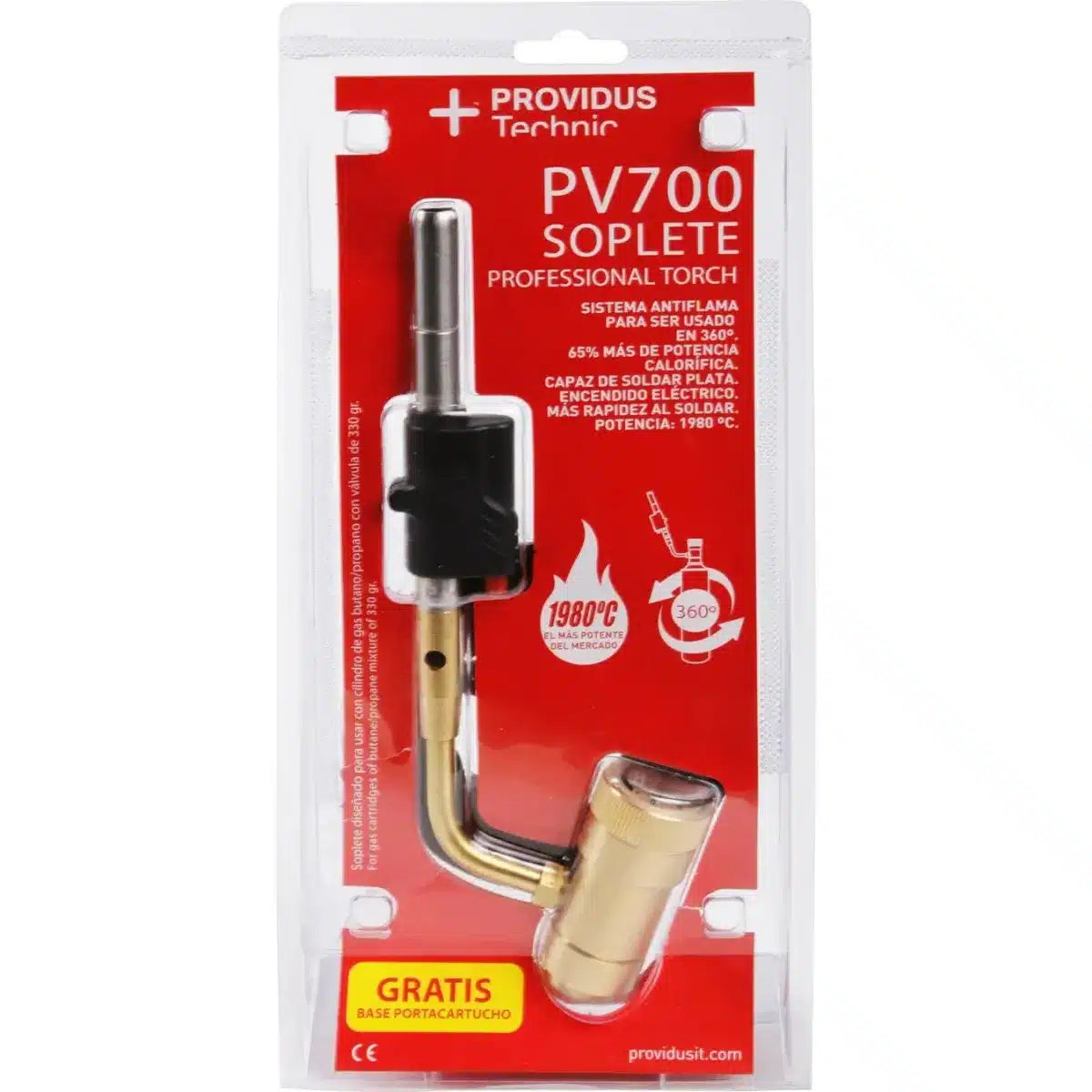 Soplete Providus PV700 profesional para soldaduras de precisión y seguridad operativa.