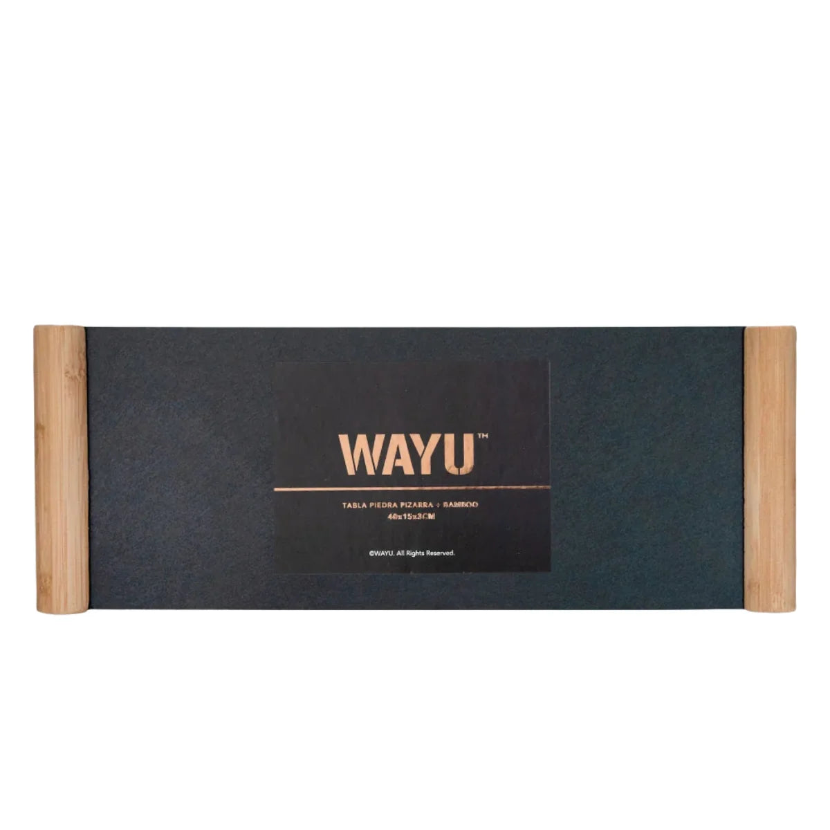 Tabla Wayu de piedra pizarra negra para aperitivos