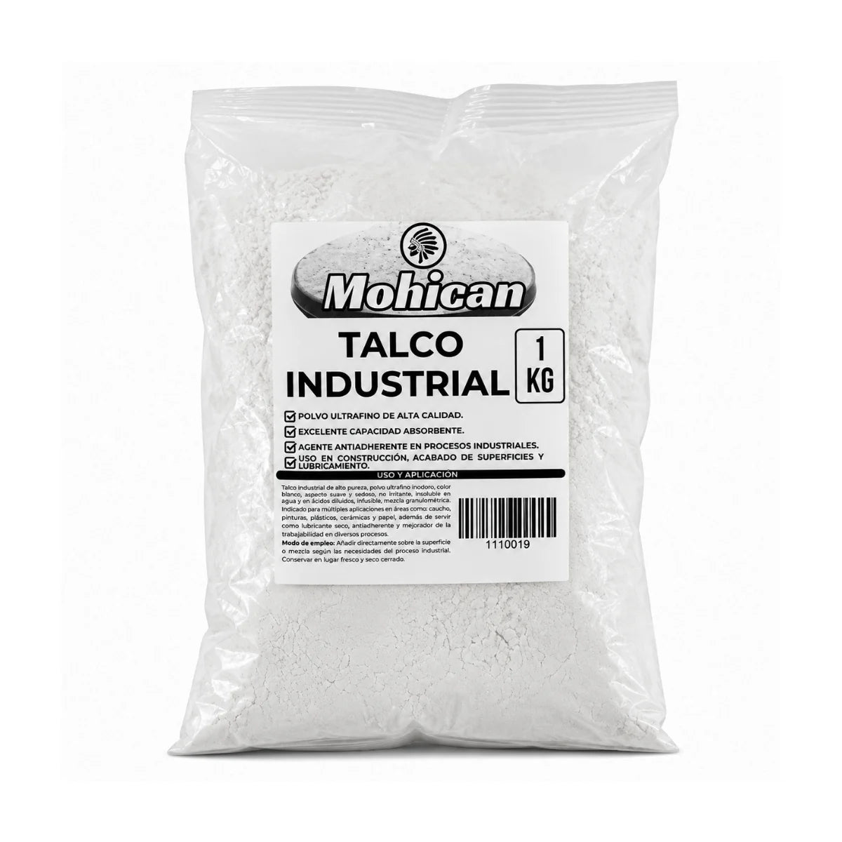 Talco Industrial Mohican 1 Kg Polvo Mineral