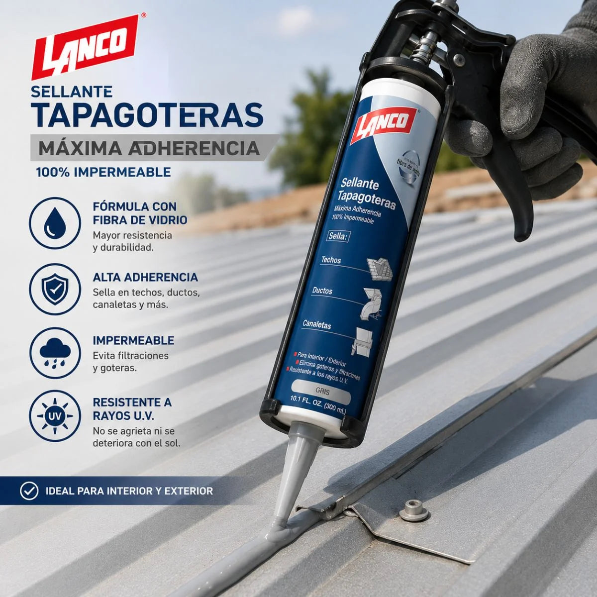 Sellador tapa goteras Wet & Dry Lanco de 300 ml
