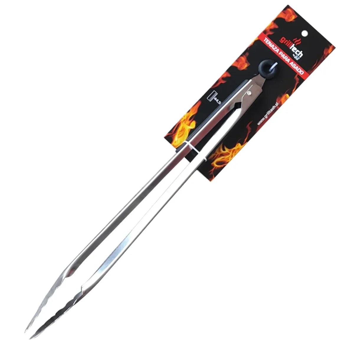 Tenaza parrillera Grilltech de acero inoxidable de 44,5 cm