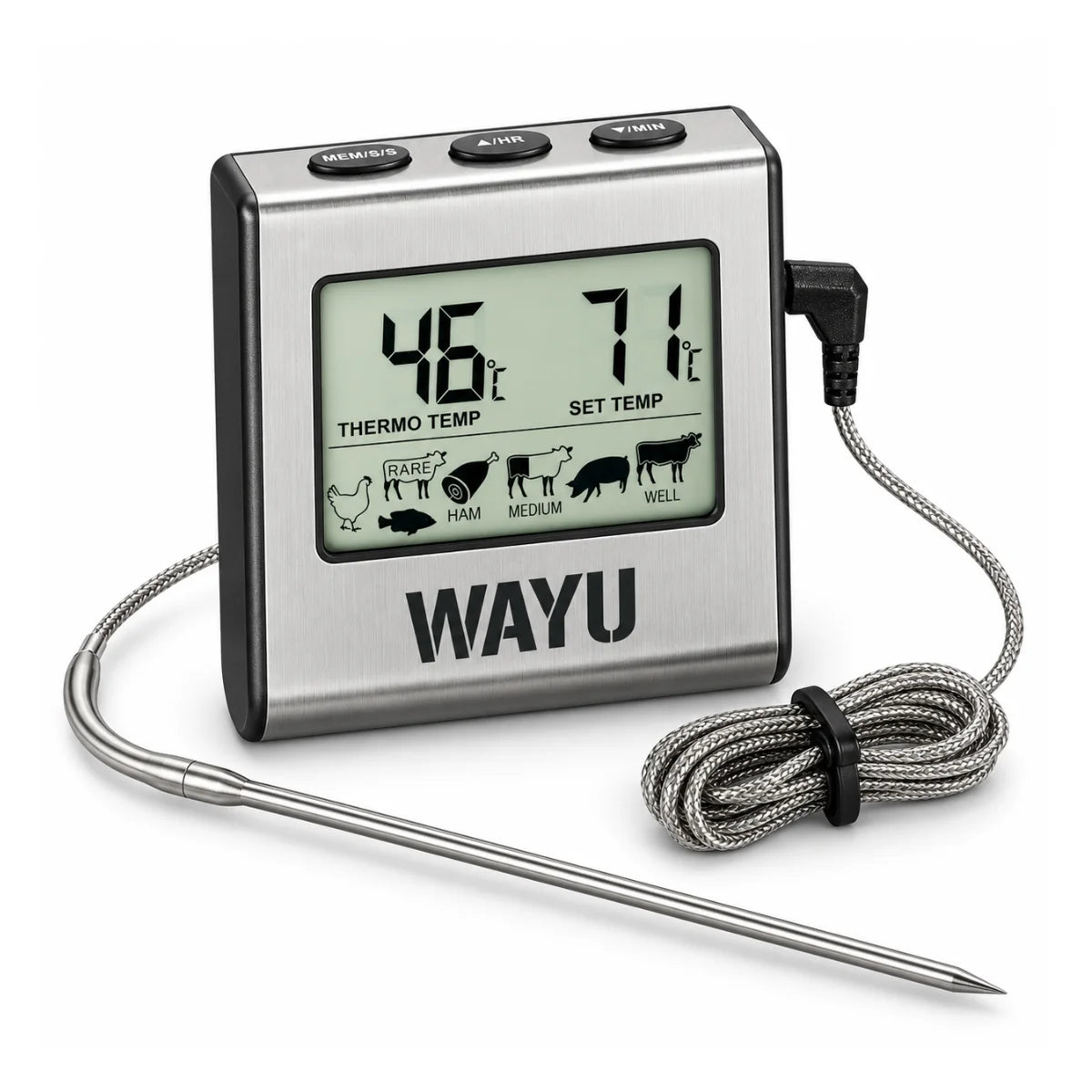 Termómetro digital Wayu para carnes con sonda de acero inoxidable