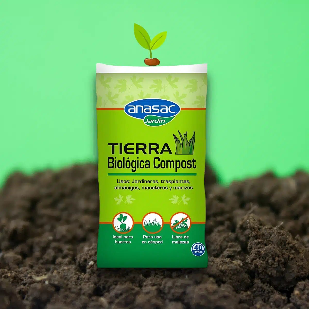 Tierra biológica compost 40 LTS compost natural jardinería ecológica