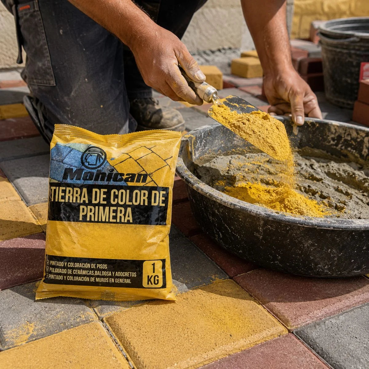 Tierra de color amarillo de primera Mohican bolsa de 1 kg