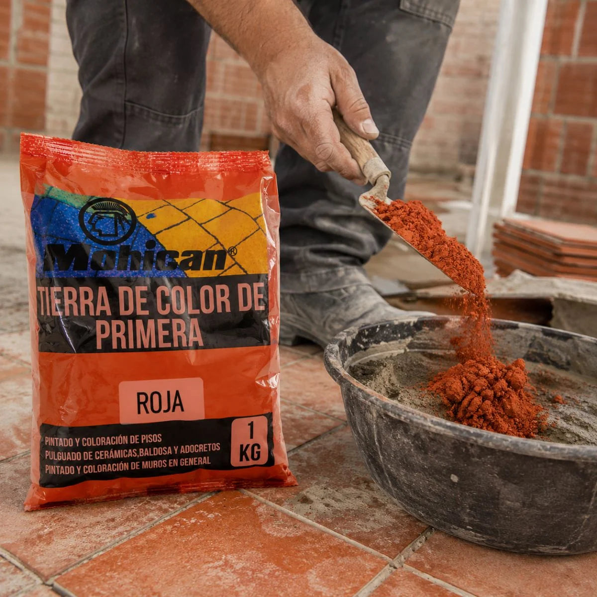 Tierra de color rojo de primera Mohican bolsa de 1 kg