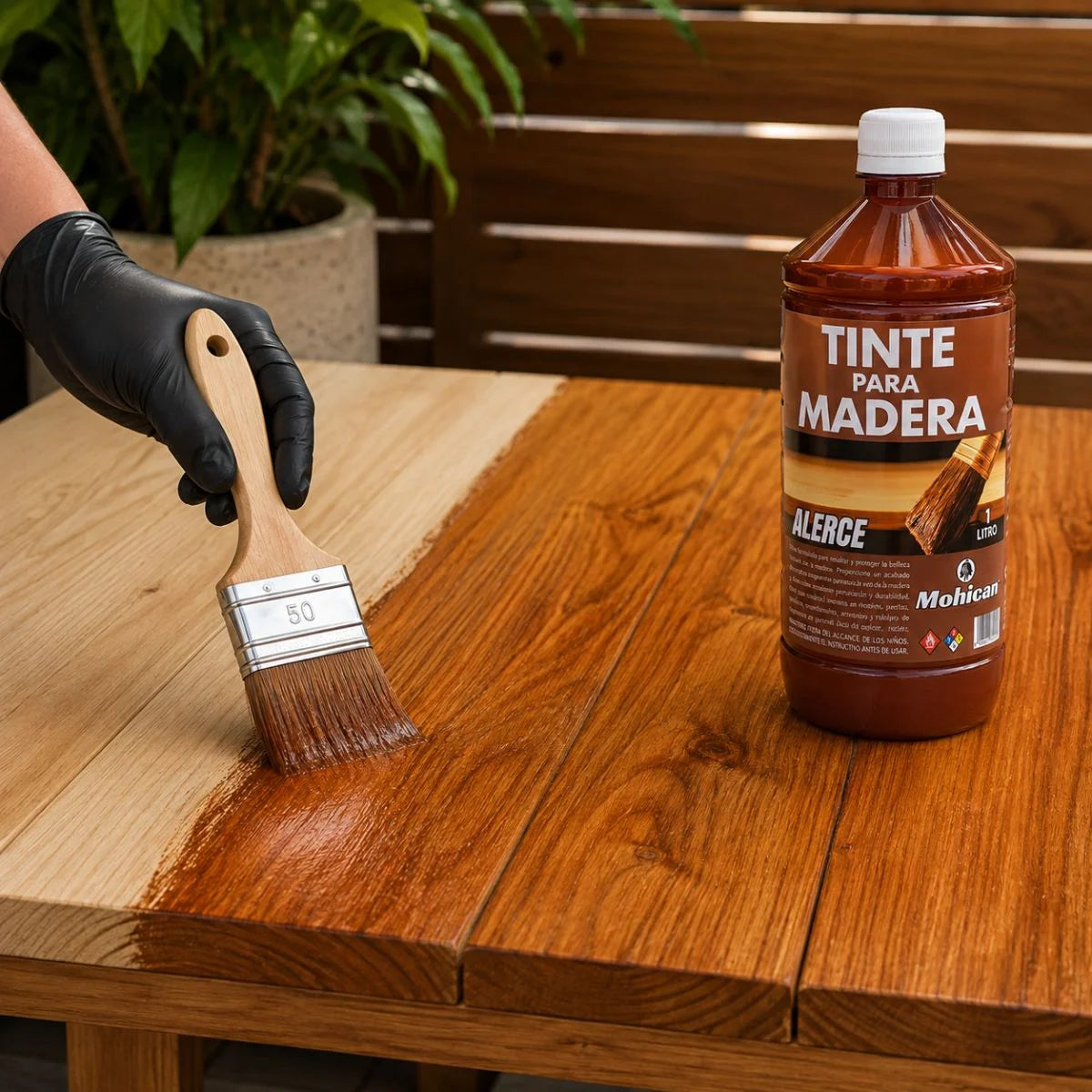 Tinte para madera Mohican base alcohol de 1 litro