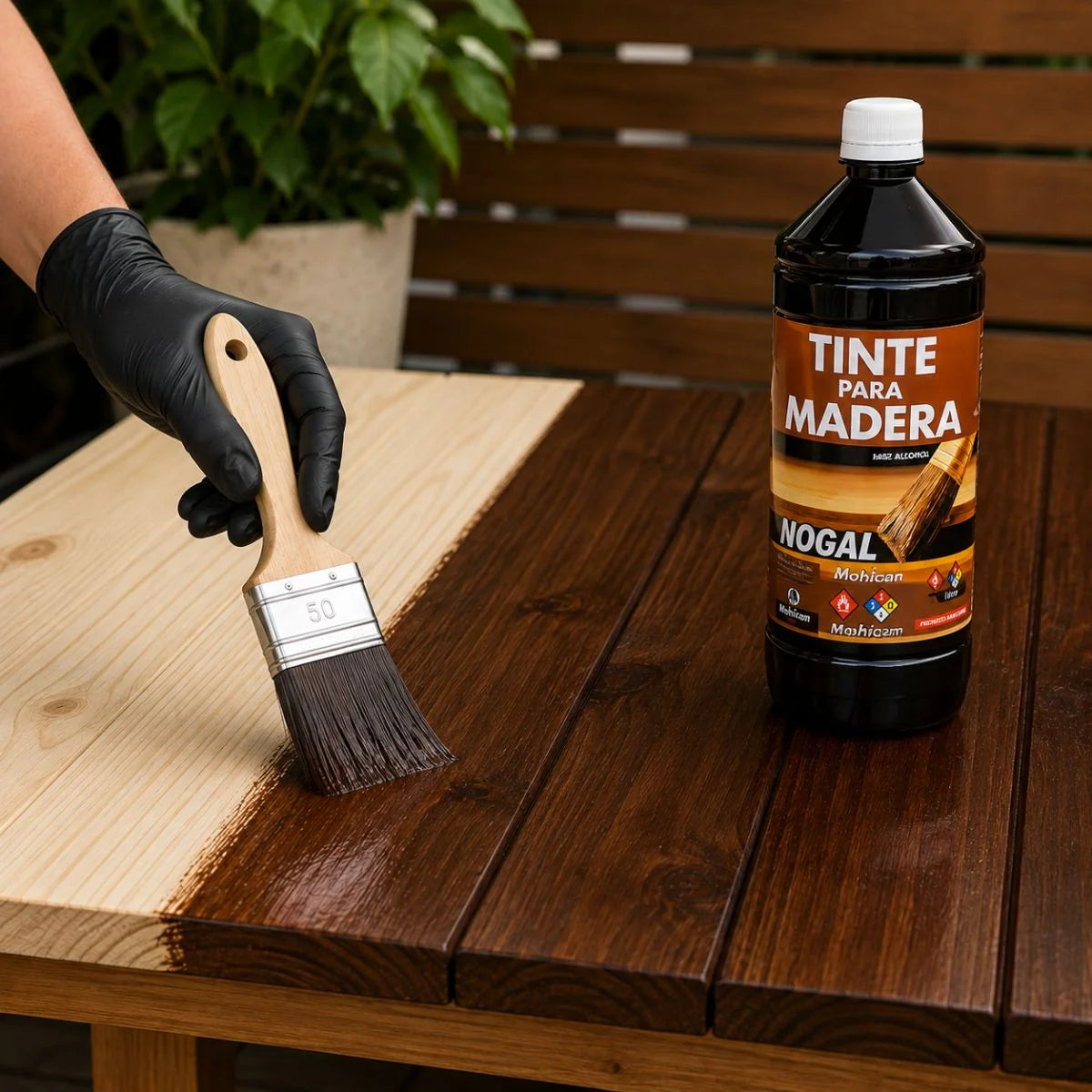 Tinte para madera Mohican base alcohol de 1 litro
