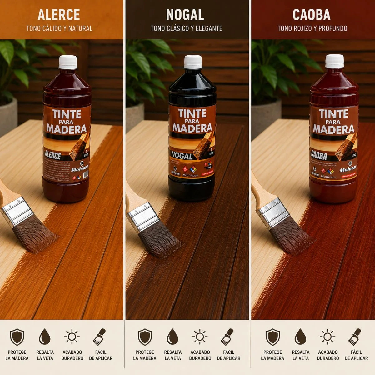 Tinte para madera Mohican base alcohol de 1 litro