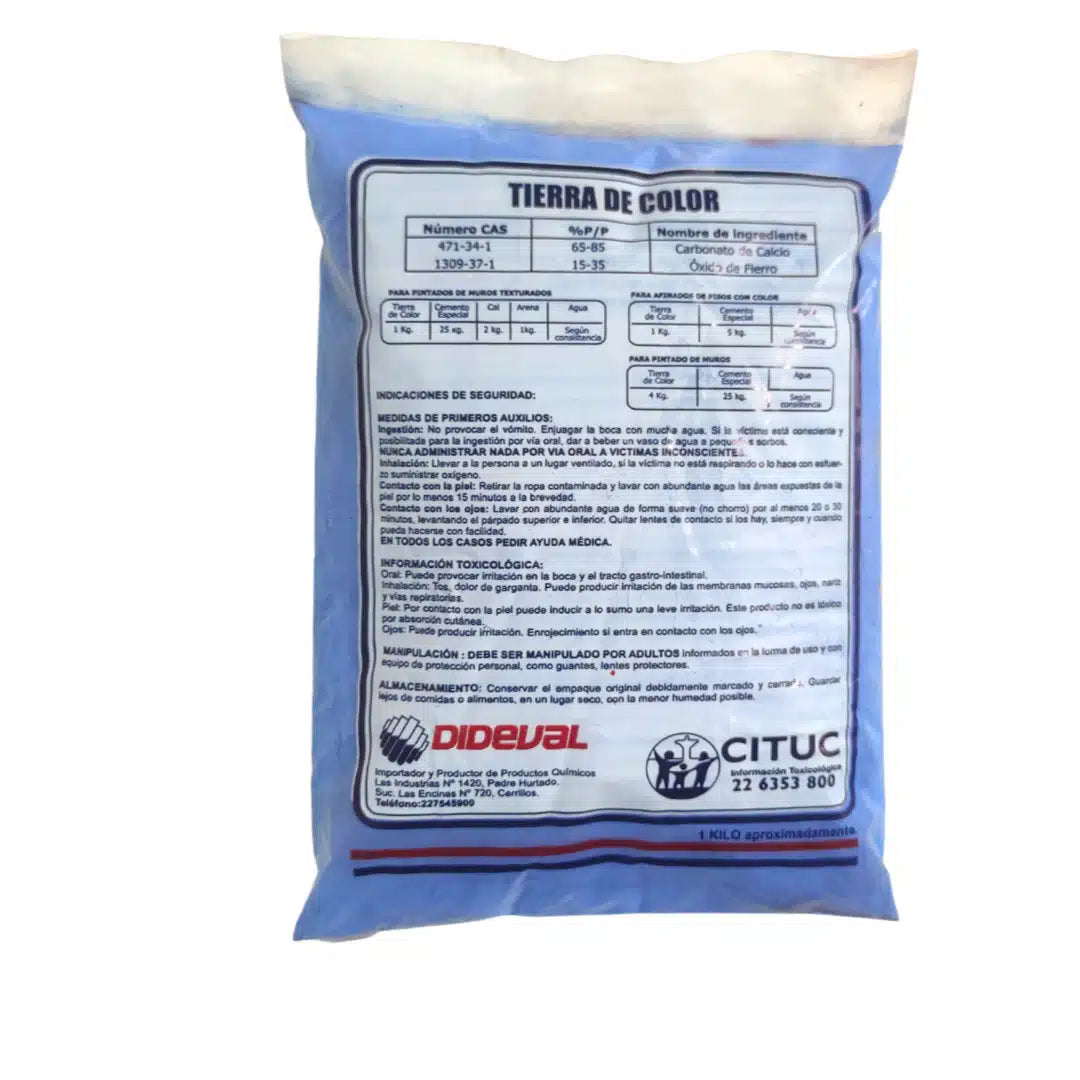 Tierra decorativa azul Dideval 1 kg para jardinería y paisajismo